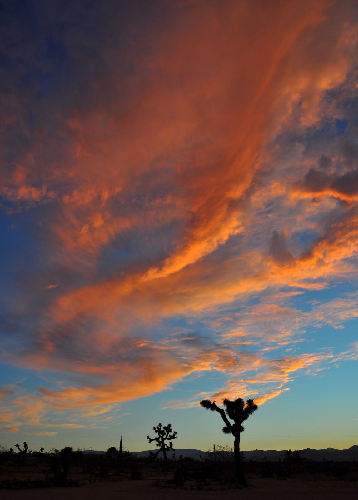 Evening twilight in the Mojave desert, evoking the in-between state