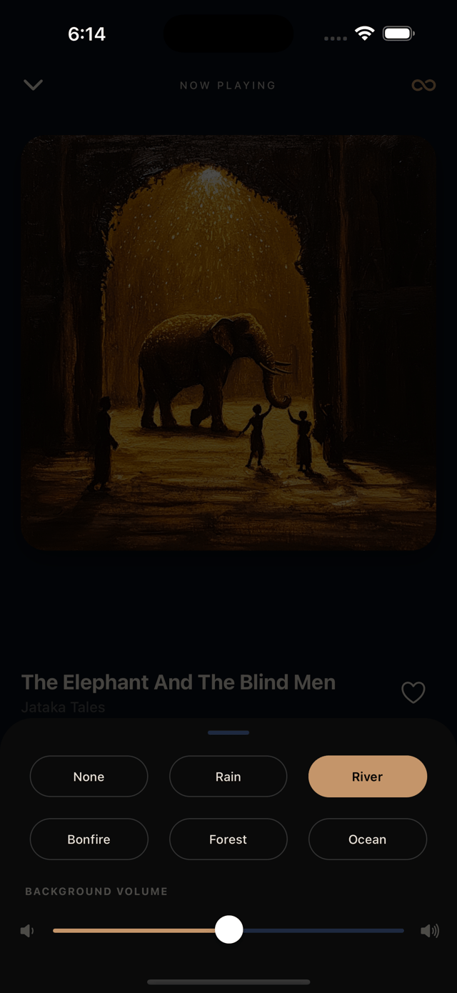 Ambient sounds with volume control
